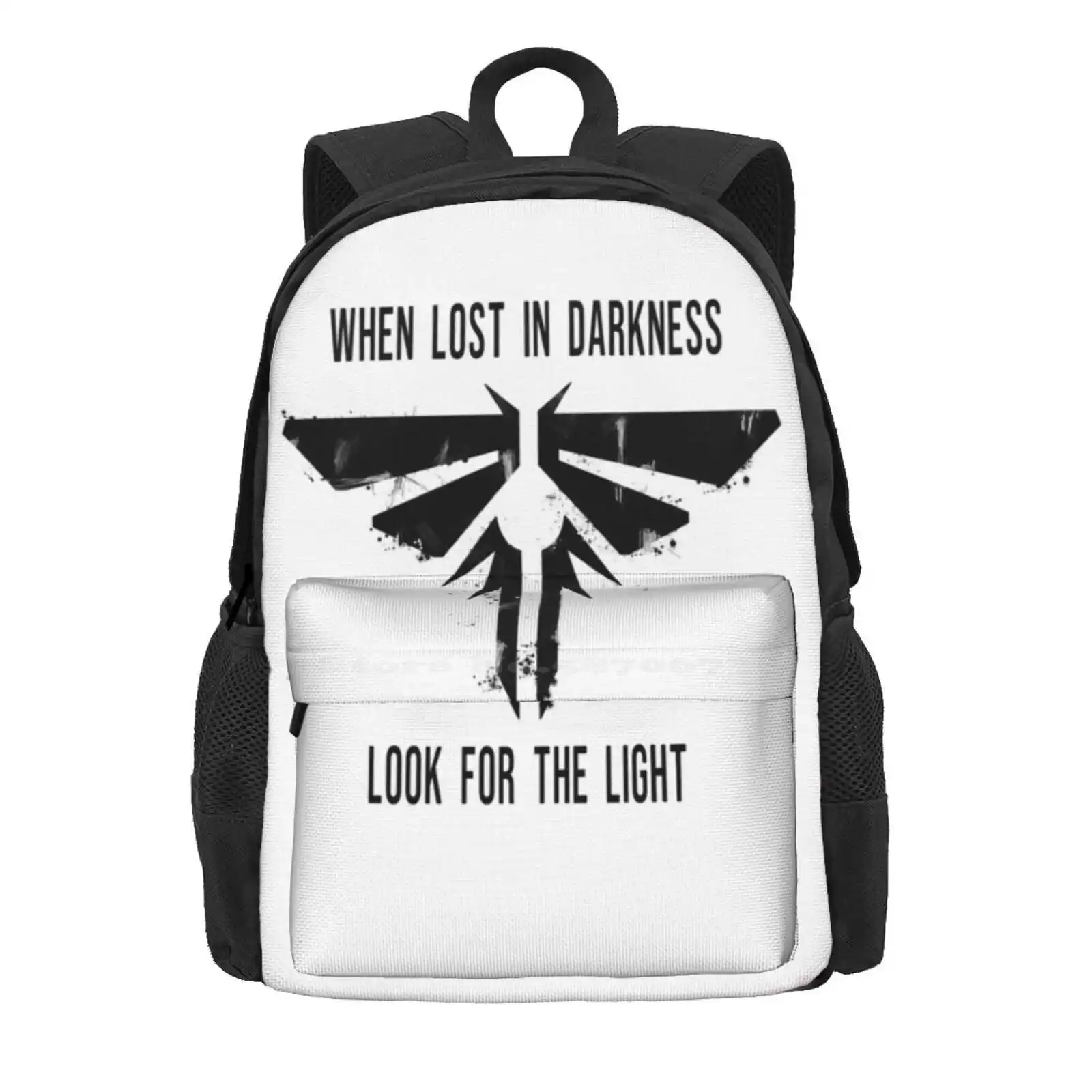 When Lost In Darkness Look For The Light - Fireflies Hot Sale Schoolbag Backpack Fashion Bags Ps4 Joel And Ellie Apocalypse