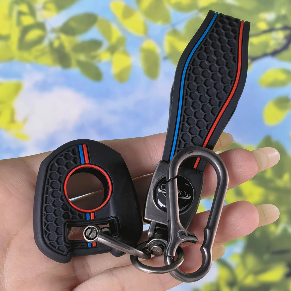 Sport Honeycomb Key Shell With Keychain, Silicone Cover For Honda CB650R CB500X CB500F CB1100 CB1000R CB125R CB300R