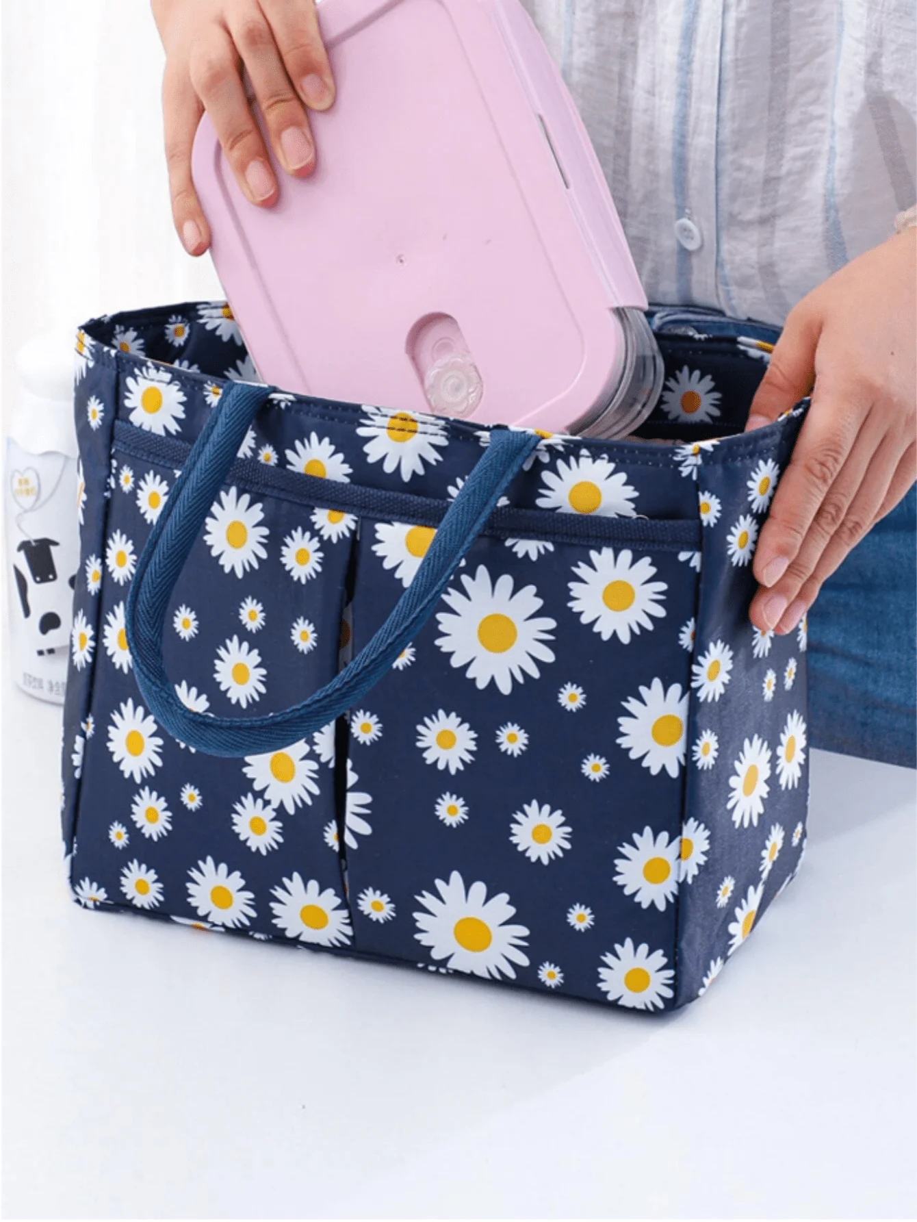 

Lunch Bag Thermal Insulated Printed Thickened Portable Ice Bag Waterproof High Capacity Aluminum Foil Lunch Box School Organizer