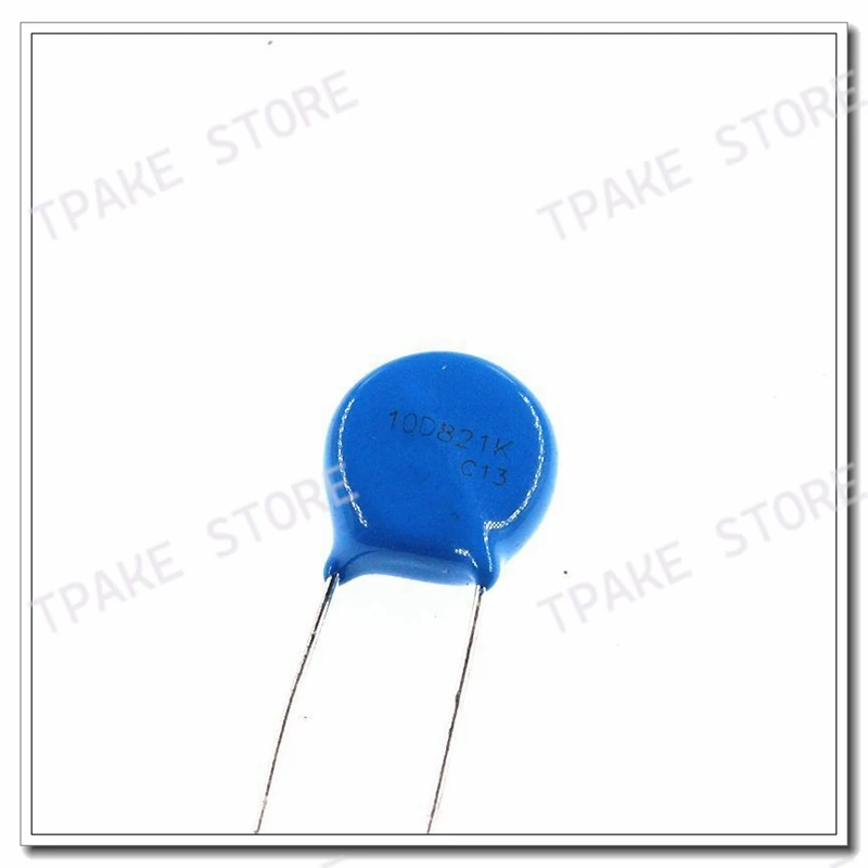 50pcs Varistor Resistor 10D821K 820V Power Protection Plug Piece Resistance Voltage Dependent Metal Oxide Varistors