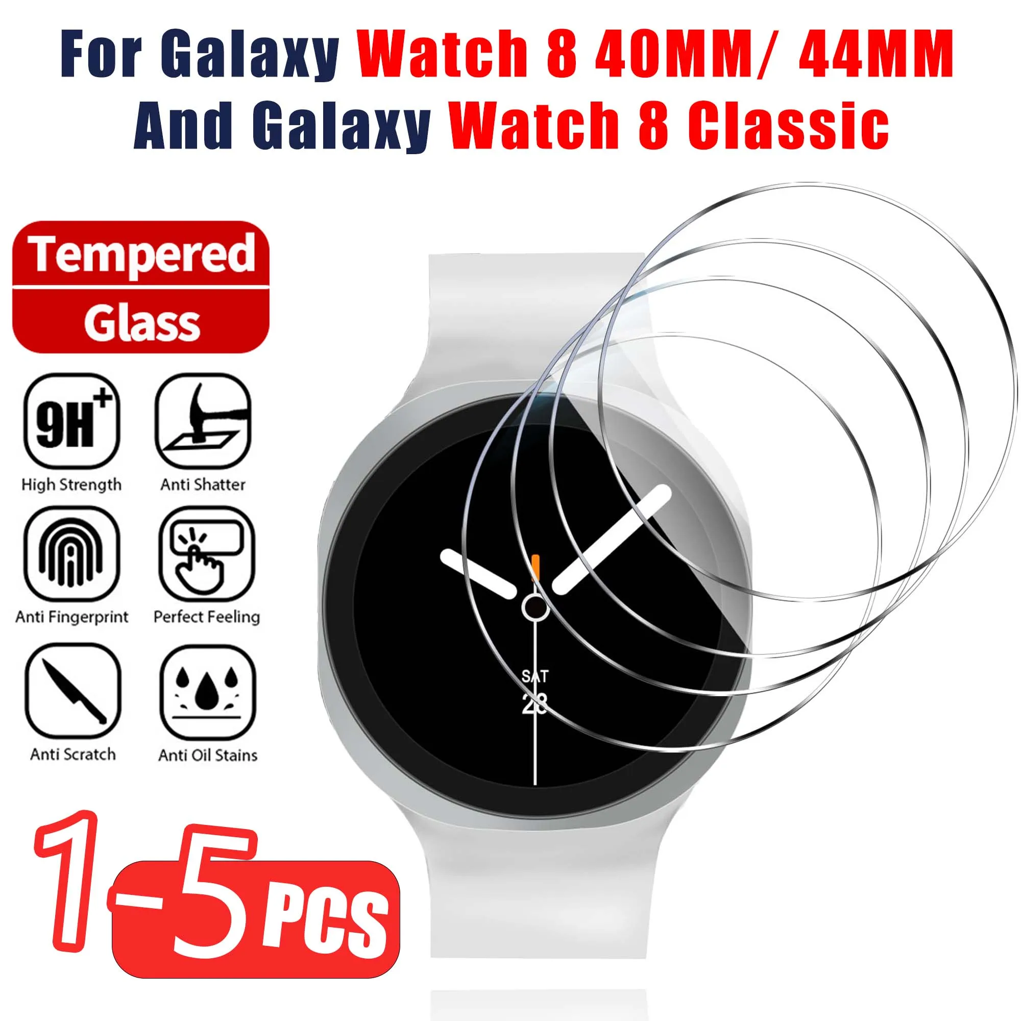 Samsung Galaxy Watch 8 40mm 44mm 8 Classic 46mm用強化ガラススクリーンプロテクター、Galaxy Watch 8用保護フィルム