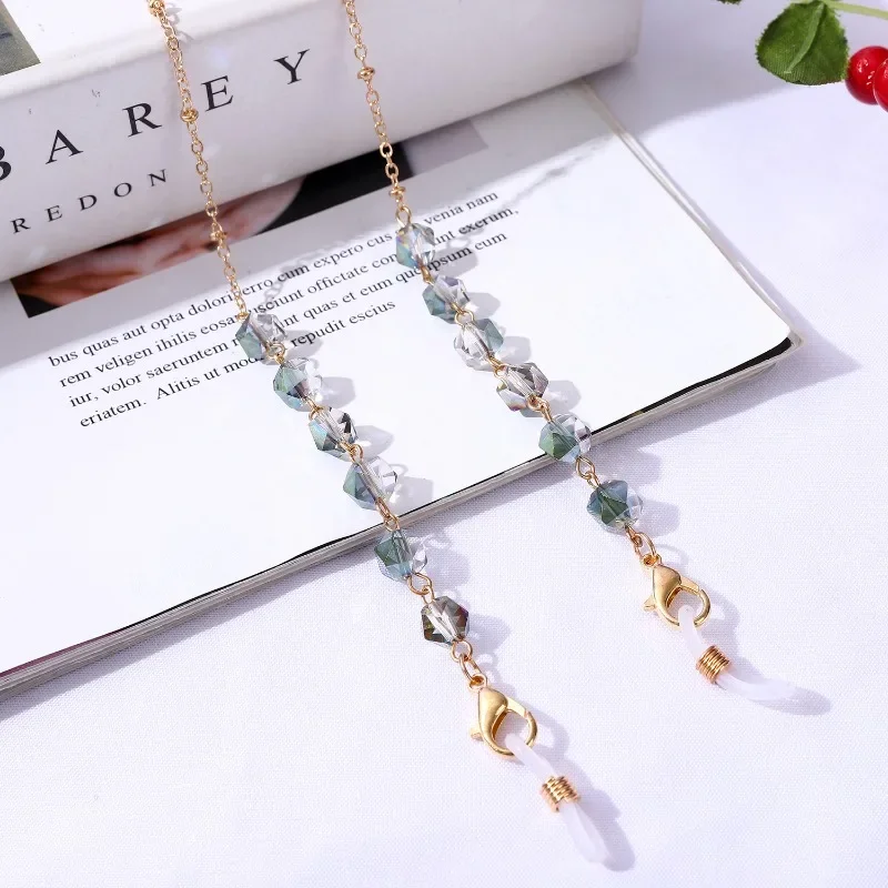 Fashion Natural Stone Agate Beaded Glasses Chain Lanyard Mask Holder Irregular Crystal Sunglasses Chain Jewelry for Women Очки