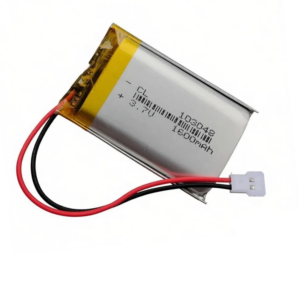 3.7V 1600mAh 103048 Li-Polymer Rechargeable Lithium Battery 103050 Molex51005 2Pin For GPS Car Dashcam Camera Bluetooth Headset