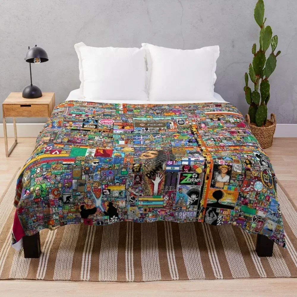 

r/place 2022 Throw Blanket Luxurious Soft Fuzzy Blanket for Sofa Bed