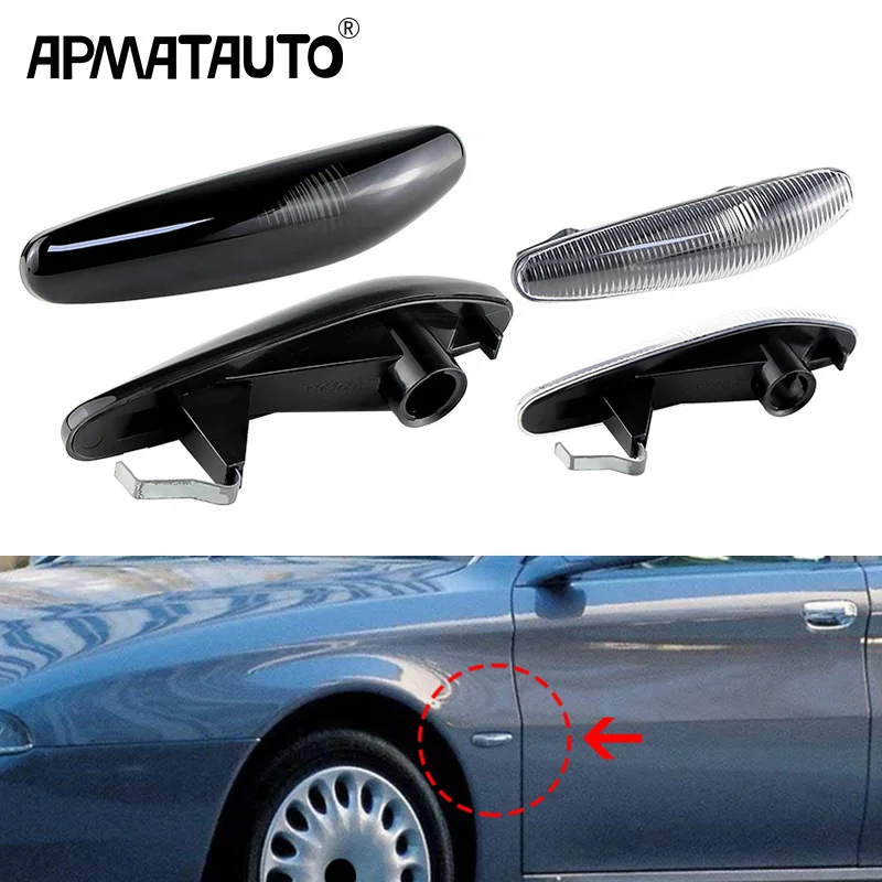 2Pcs For Alfa Romeo 166 1998-2007 OEM:60597300 Side Marker Turn Signal Light Cover Housing Shell Left+Right Car Accessories