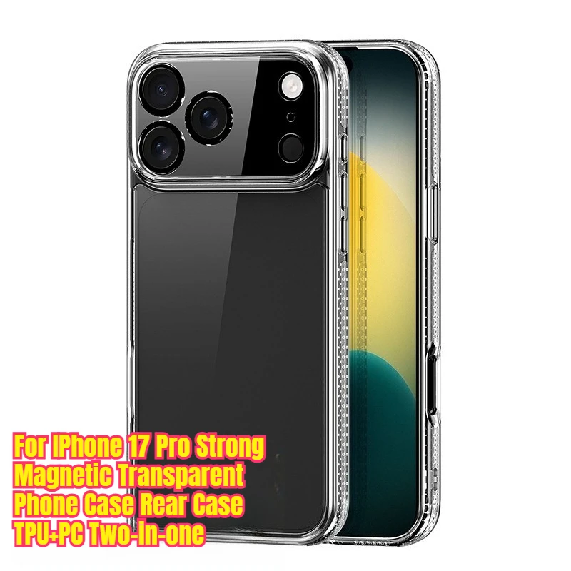 

For IPhone 17 Pro Strong Magnetic Transparent Phone Case Rear Case TPU+PC Two-in-one