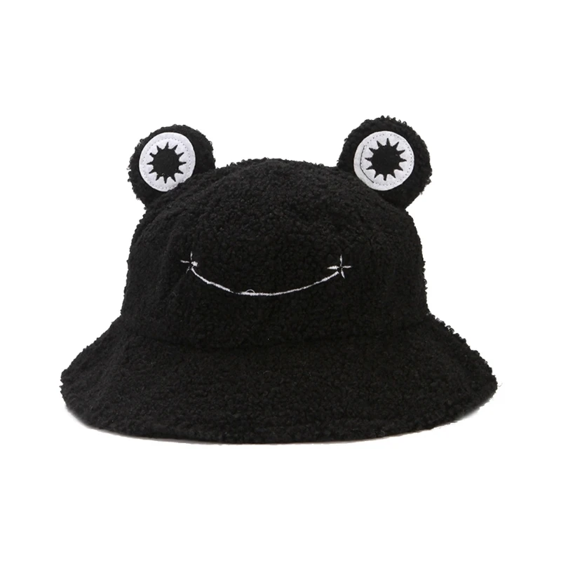 Women Winter Plush Bucket Hats Cartoon for Frog Design Warm Hat 4 Colors NEW