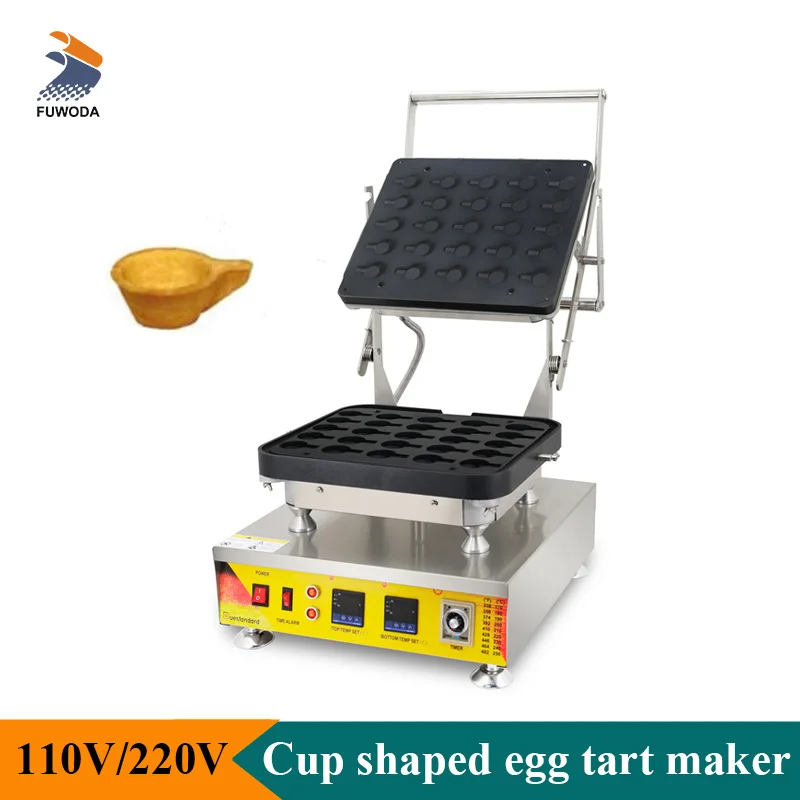 

Commercial Electric Cup Shaped Egg Tart Making Machine 25 Holes Stainless Steel Chocolate Cookies Waffle Maker