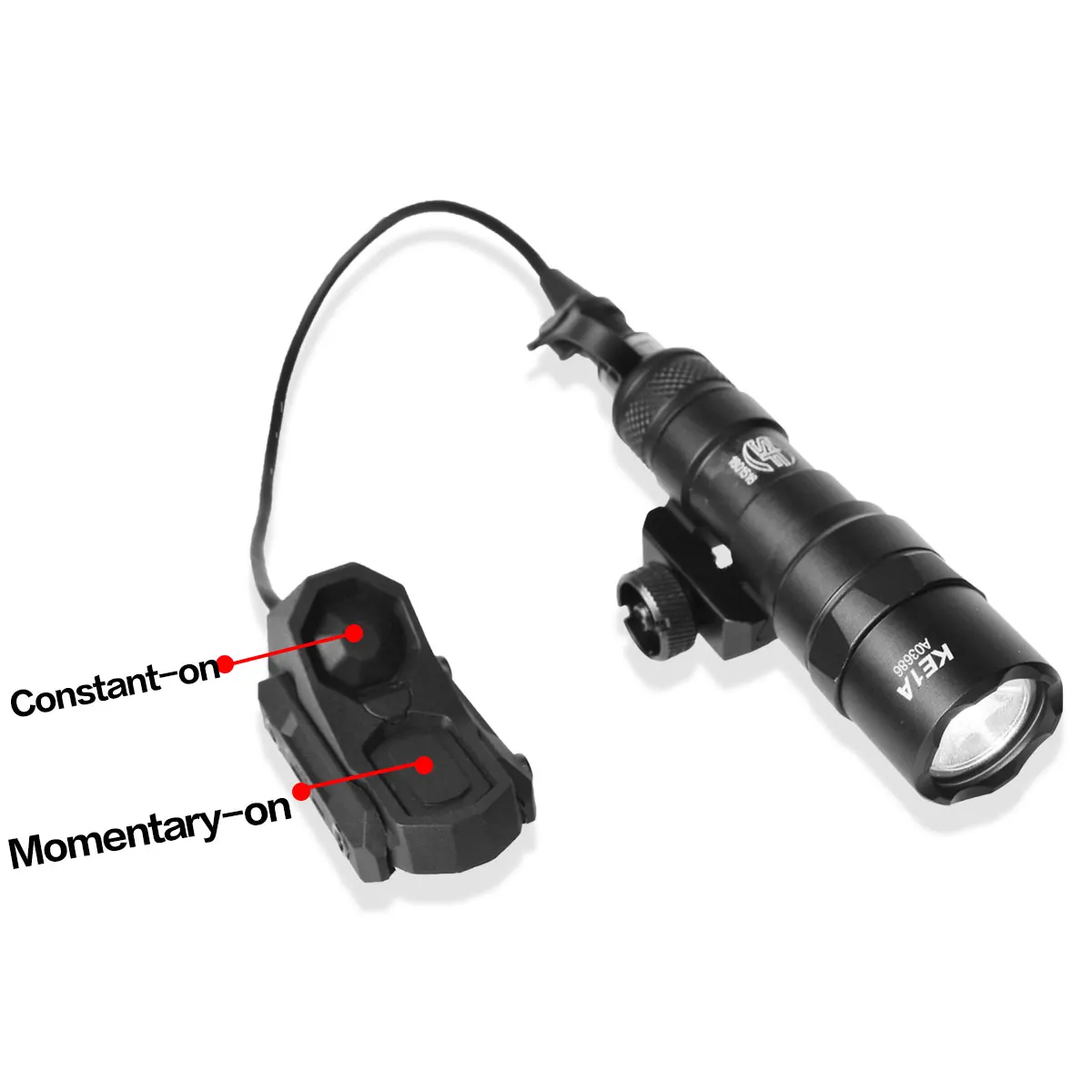 Interruptor de Presión Remoto de Doble Función AXON con Conector SF L3 de 2.5/3.5mm para Linterna Surefire M300 M600 PEQ DABL Compatible con Keymod MLOK de 20mm