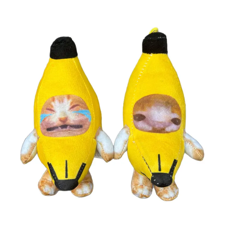 17cm Banana Cat Doll Pendant Keychain Crying Happy Banana Cat ,1pcs/pack