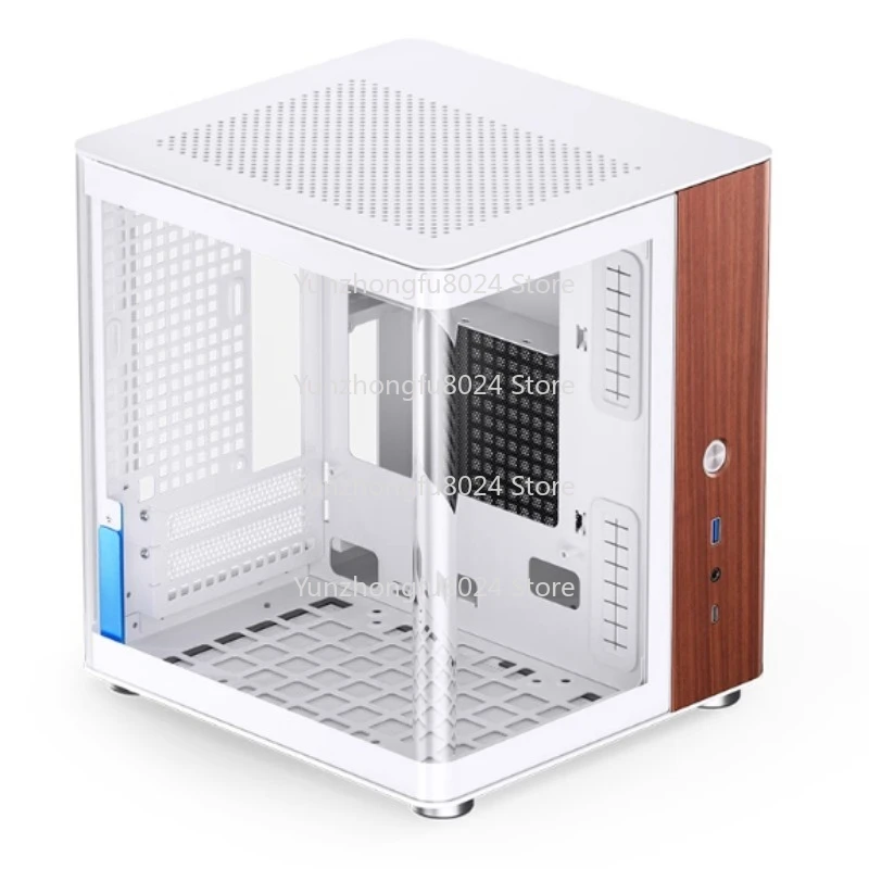 

Tk-0 Ocean View Room Chassis Curved Glass Walnut Aluminum Compatible Sfx Power Supply Computer