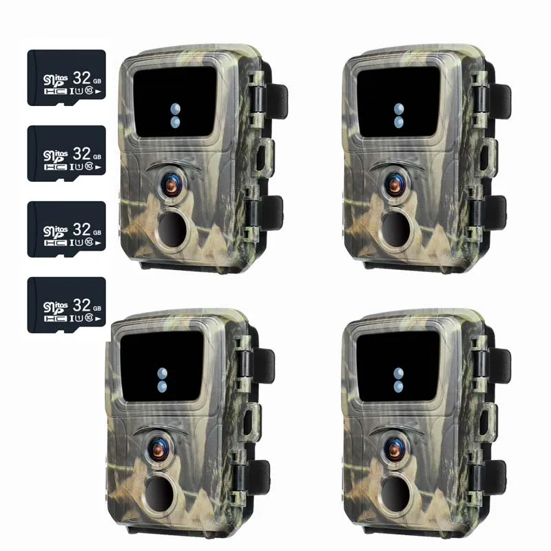 4Pcs Trail Camera 20MP 1080P Mini600 Infrared Night Vision Motion Waterproof Wildlife Trap Game Hunting Photo Traps