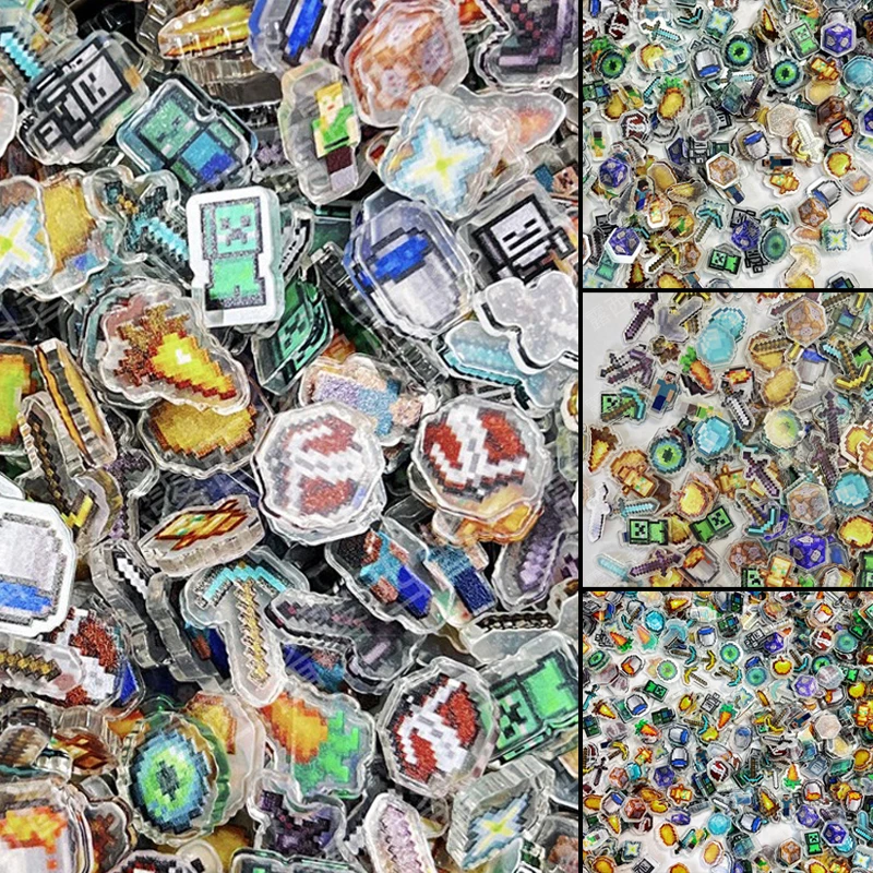 50/100 قطعة Minecraft الاكريليك التصحيح DIY بها بنفسك اكسسوارات لعبة البضائع الحالات الهاتف الغيتار DIY بها بنفسك الزينة بالجملة الاطفال الهدايا اللعب