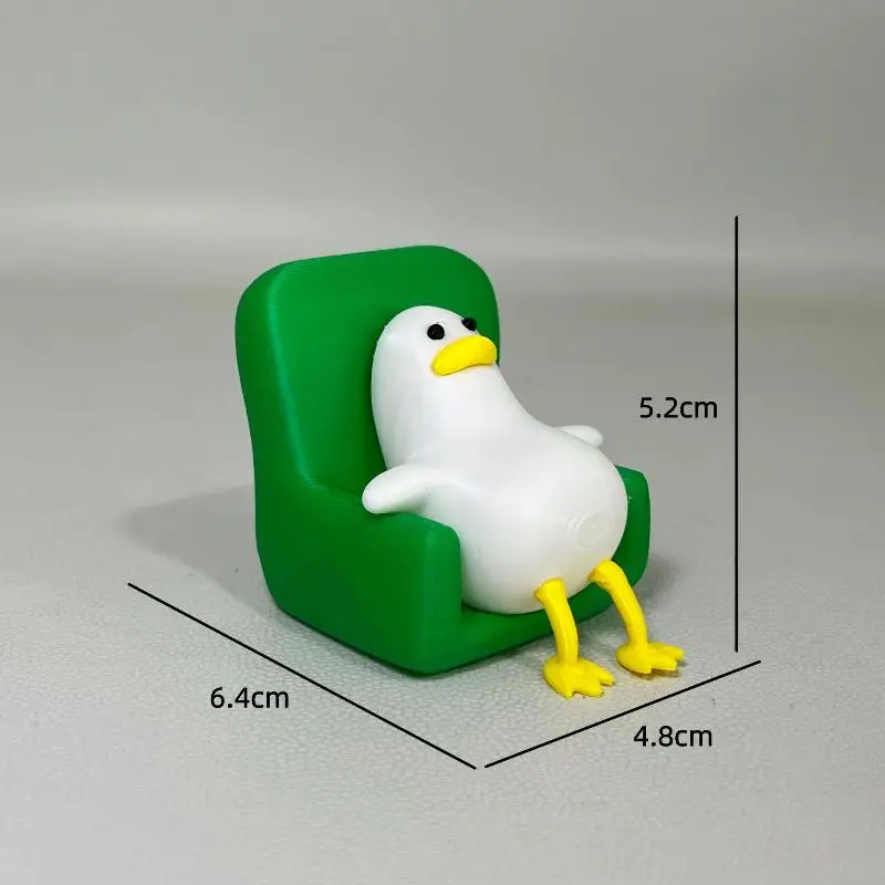 {}1pc Cute Lying Duck With a Funny and Cute Expression, a Small Office Desk Decoration, Creative Animal Shape. view 4
