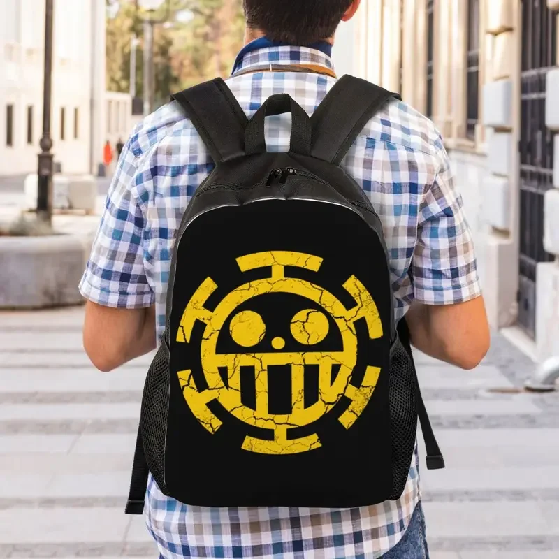 Mochilas personalizadas Trafalgar Law, bolsas One Piece Pirates, bolsa casual para escola e faculdade, homens e mulheres, legal