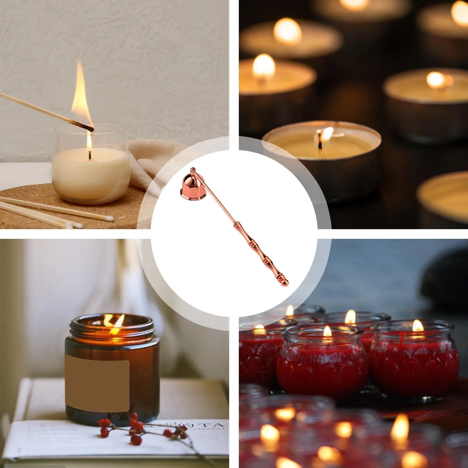Candle Damper Candle Stainless Tool Long Handle Bell Extinguisher Accessory Wicks Out Steel Extinguish Putting Accessories
