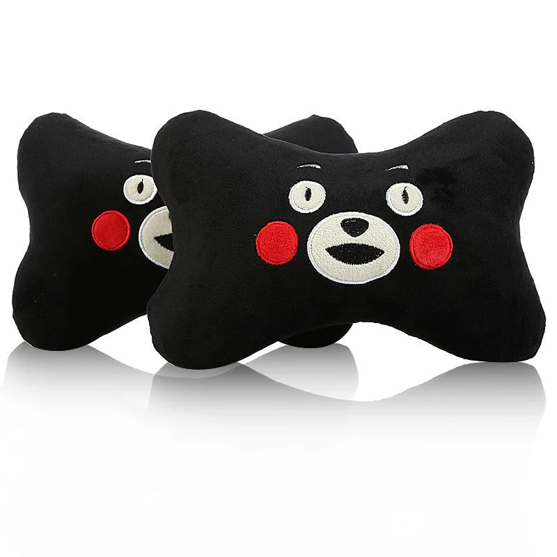 Cute Car Pillow Universal Cartoon Car Headrest Neck Pillow PP Cotton Soft Pad Women Girls Kids Car Accessories 2pcs/Set 2022