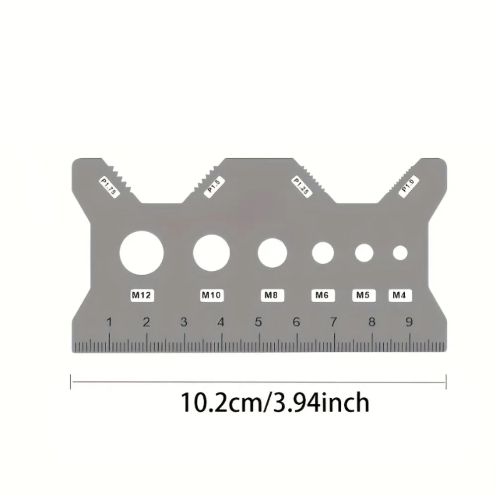 مقياس ومدقق لخيط متري من الفولاذ المقاوم للصدأ - أداة قياس دقيقة للمسامير والمسامير والصواميل وخيوط التصنيع ﻿