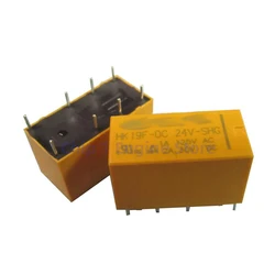 5PCS Miniature relais HK19F-DC5V-SHG 8pin pipeline HK19F-DC3V-SHG HK19F-DC12V-SHG 3V/5V/6V/9V/12V/24V HK19F-DC24V-SHG