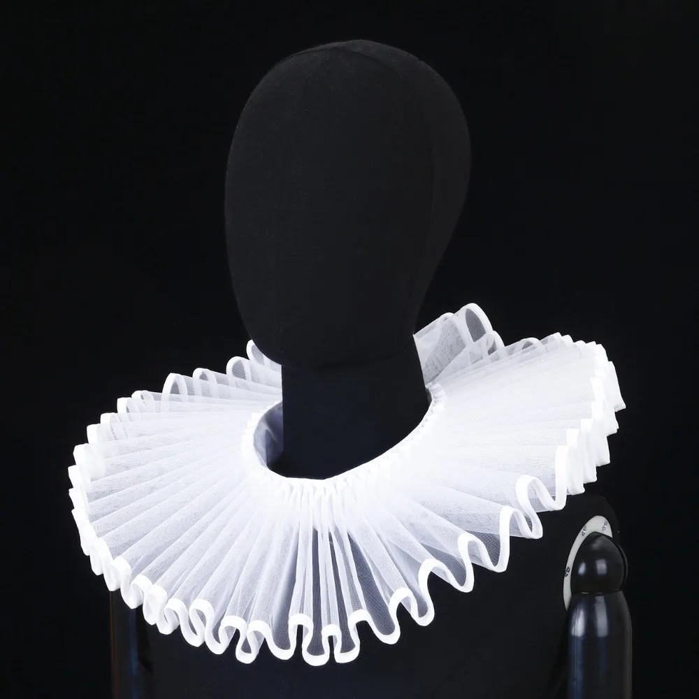 Detachable Shakespeare Neck Ruffled Collar Vintage Victorian Costume Renaissance False Collar Elegan Retro Ruff Collar Cosplay