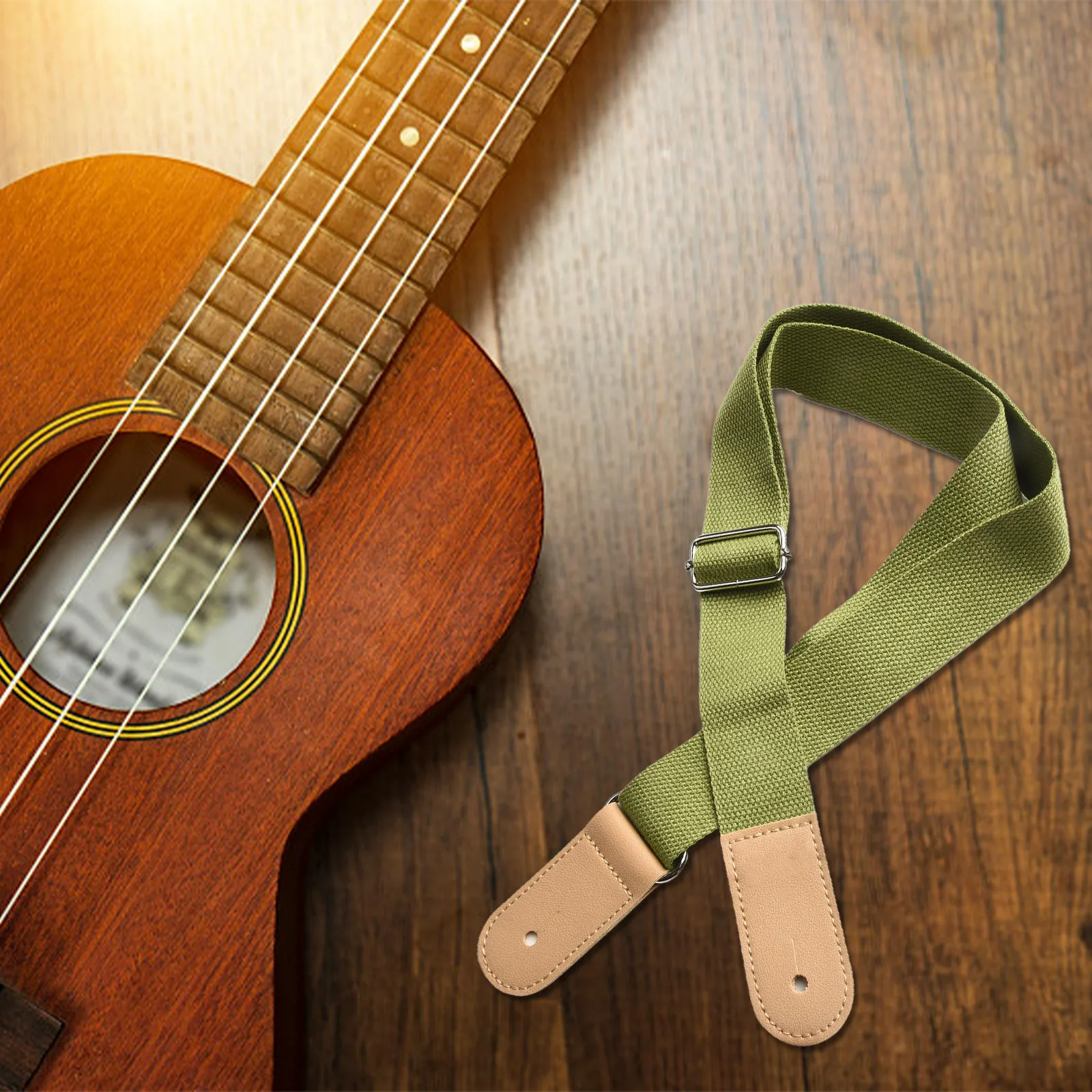 

Pure Cotton Ukulele Straps Available In 5 Colors Ukulele Guitar Adjustable Length Shoulder Belt Musical Instrument Accessories