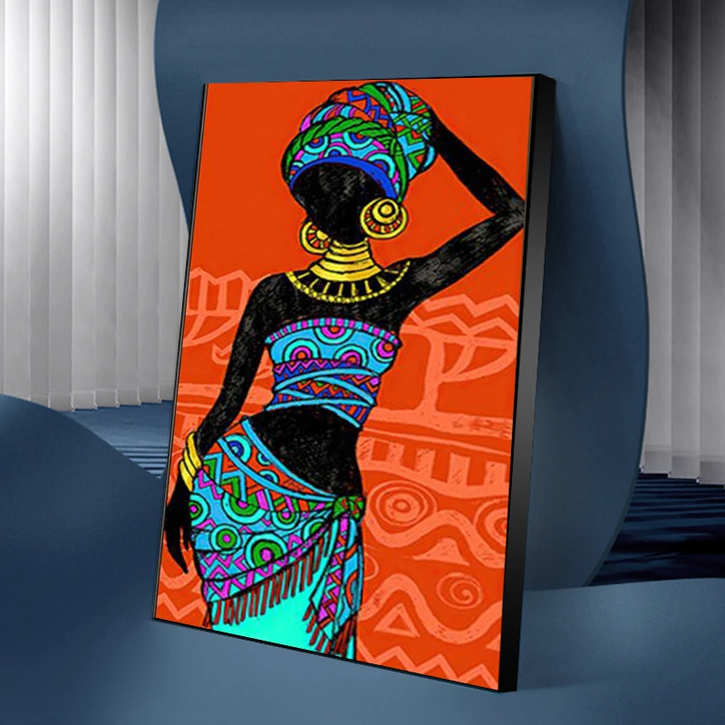 

CHENISTORY Painting By Number Sexy Black Woman Handpainted 60x120cm Oil Picture By Number Kits Home Decor