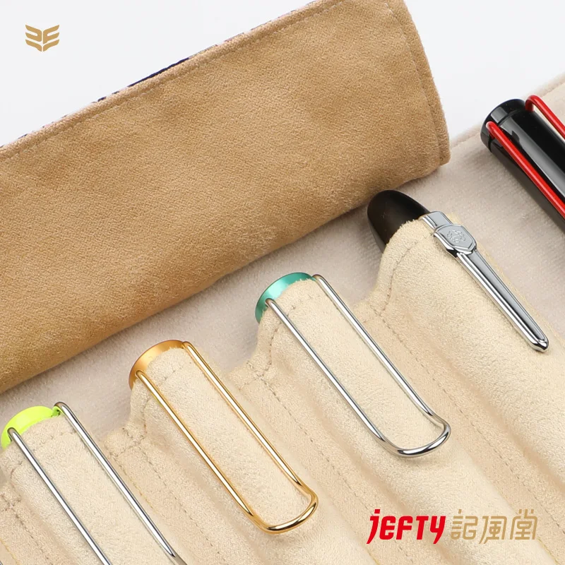 5 + 1 японская позолоченная сумка для ручек с цветами и ветром, замшевая многоупаковка для хранения ручек, занавеска, чехол для авторучки