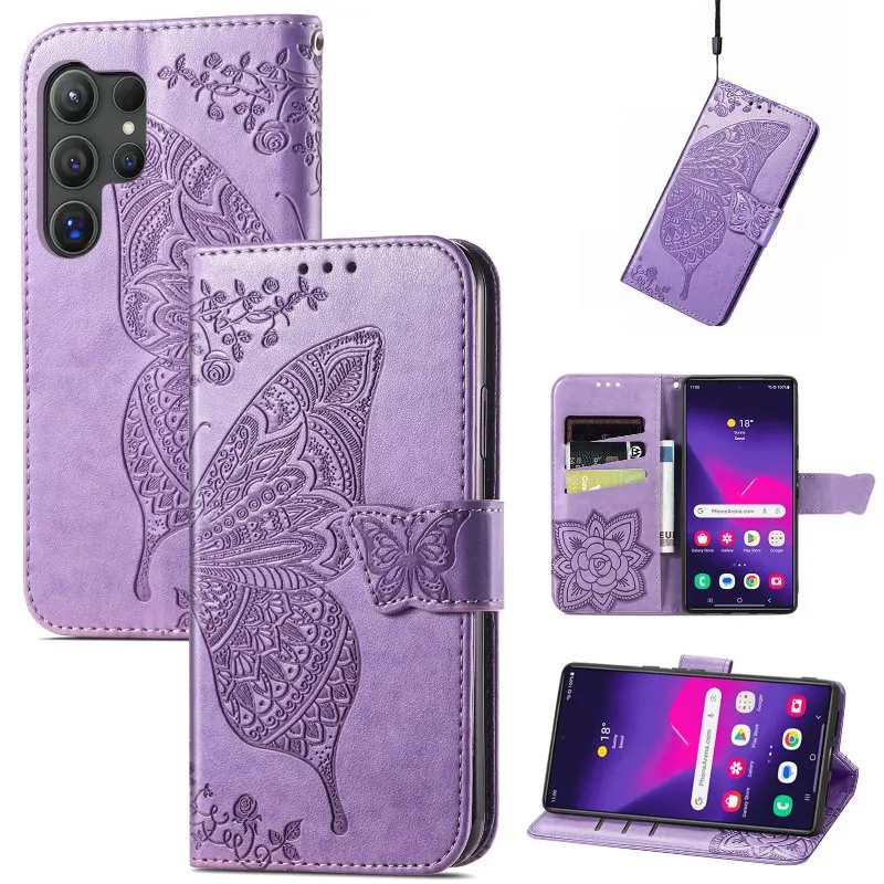 

Butterfly Pattern Flip Phone Cover For Xiaomi Redmi 12 14C 13C 12C 11A 10A 10C 10X 9A 9C K70 K60 K50 Note 14 13 Pro 12 Turbo