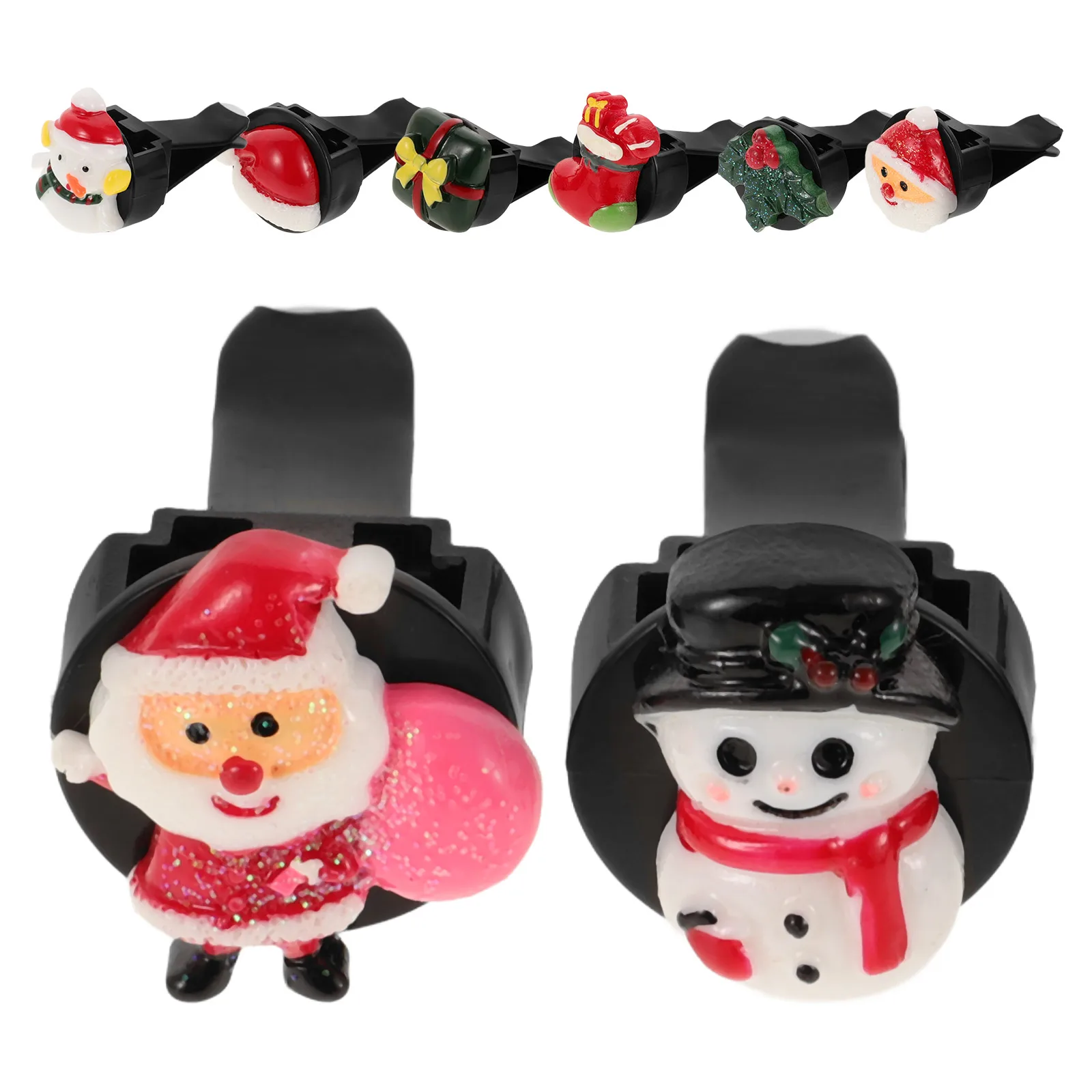 

8pcs Car Air Vent Freshener Clips Aromatherapy Dashboard Decor Santa Hat Christmas Car Interior Decorations Longlasting Aroma