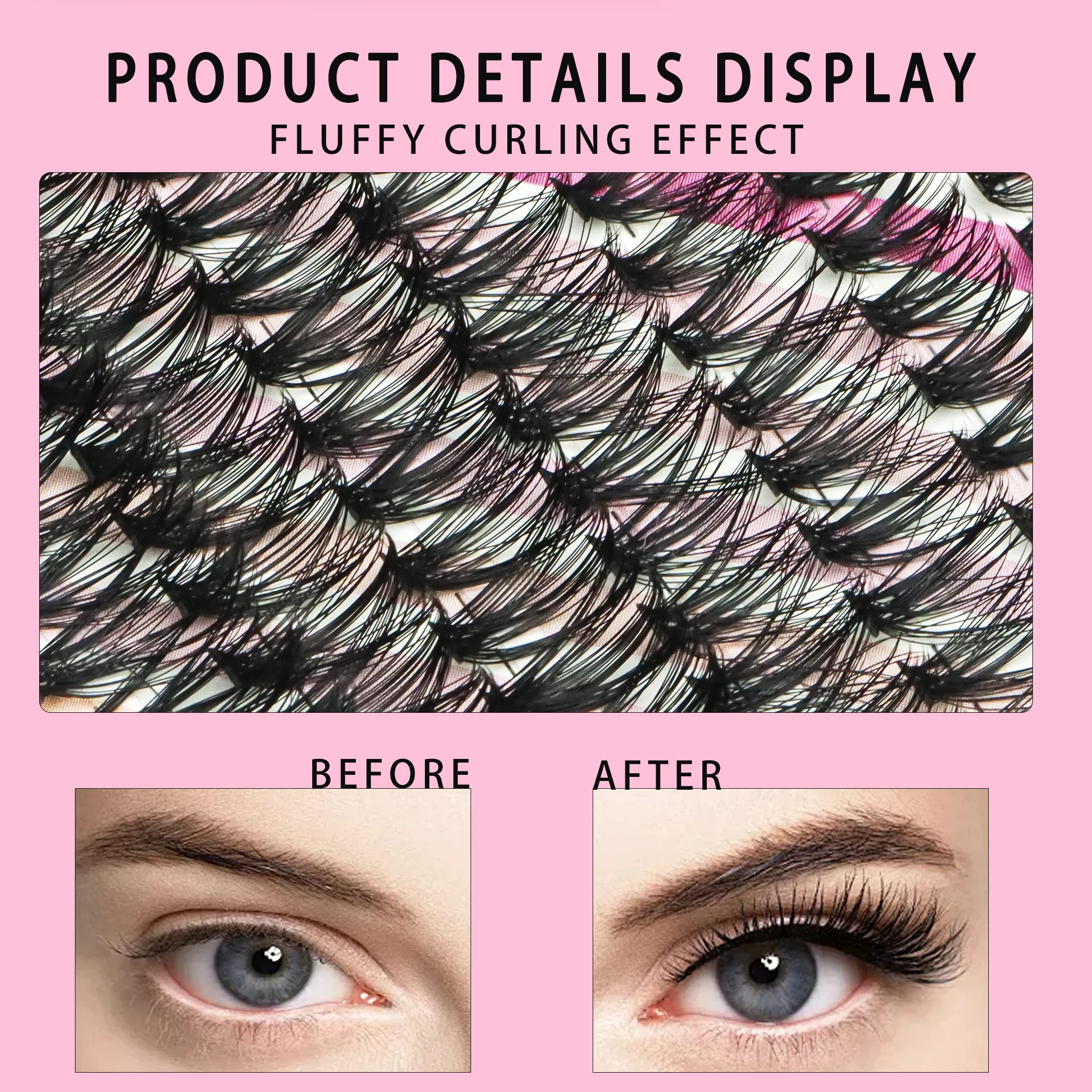 Kit de extensión de pestañas DIY, grupos de pestañas individuales de estilo mixto con removedor de pegamento y pinzas, juego de pestañas postizas para maquillaje de Cosplay