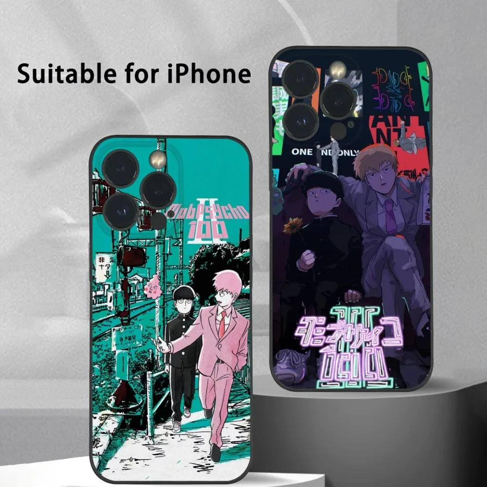 

Mob P-Psycho 100 Phone Case For iPhone 16 15 14 13 Pro Max Plus Mini Frosted Soft Shell Funda