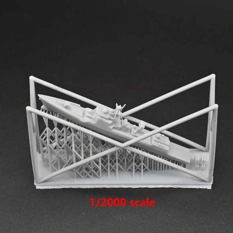 2PCS 1/2000 1500 1250 Scale Type 052DL Tangshan-class Destroyer Model 3D Printed  Full-Hull Waterline Warship for DIY Collection view 4