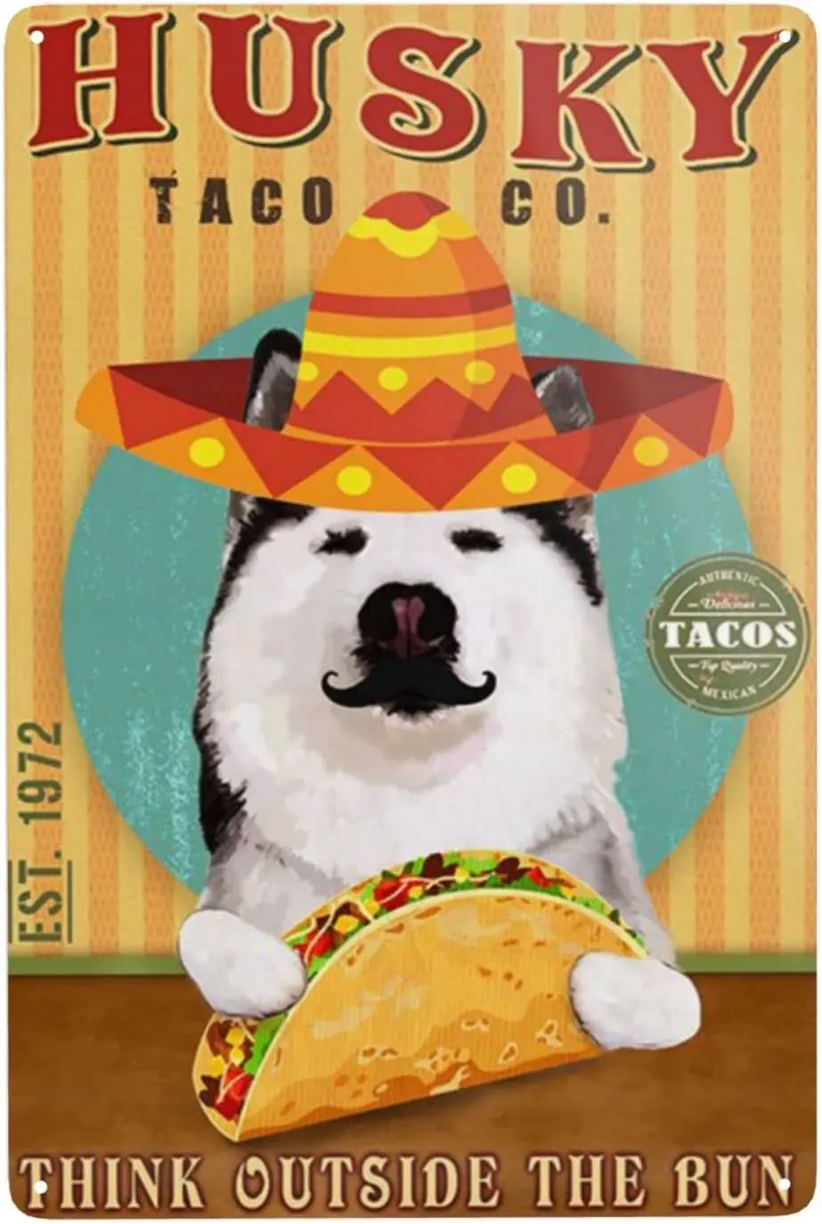 Metal Tin Sign Husky Dog Wall Decor Wall Art Decor Metal Sign for Cafe Bar Restaurant Supermarket Shop Best Gifts Idea 8 x 12 In