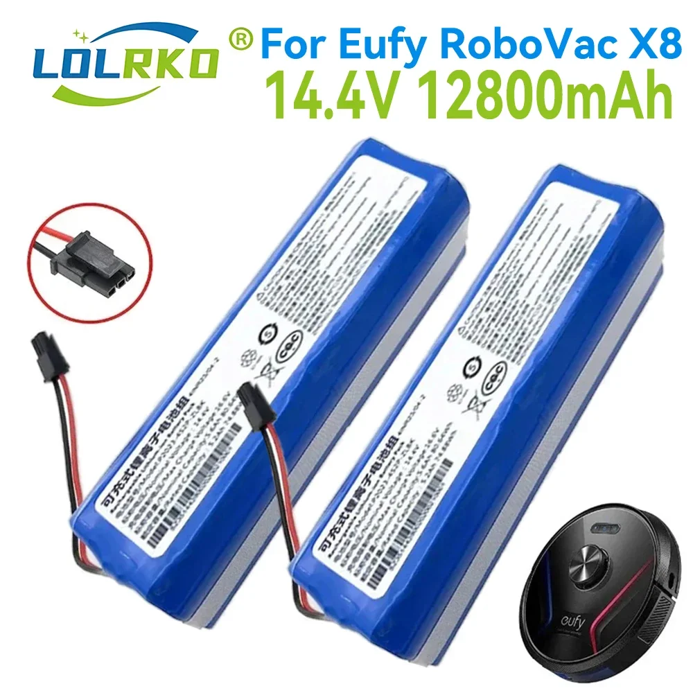 แบตเตอรี่สำรอง14.4V 12800mAh สำหรับ eufy robovac ชุด X8อะไหล่อะไหล่เครื่องดูดฝุ่นหุ่นยนต์ไฮบริด