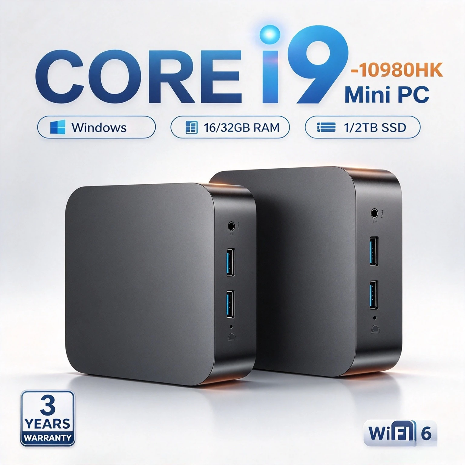 New MINI Computer Core i9 10980HK  PC 16GB RAM  1TB 2TB SSD WIFI BT5.2 4K HD Gaming Office Study Pc