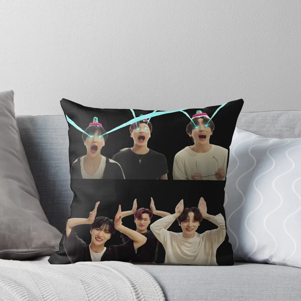 San, Seonghwa and Yunho Ateez Cute Meme Throw Pillow Cushions Home Decor Cushion Cover Set pillow