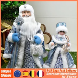 ABXMAS Candy Bucket With Russia Music Plush Santa Claus Doll Navidad New Year Ornaments Christmas Decoration Gifts For Kids Girl