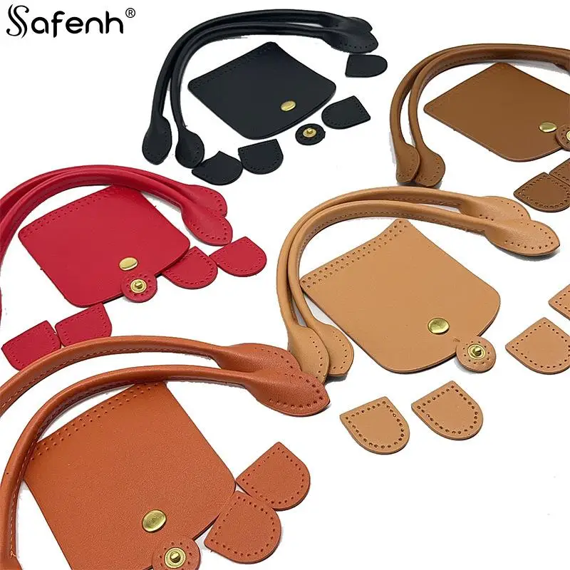 1Set PU Leather Handmade Bag Bottom Flap Cover Hardware For Bags DIY HandBag Shloulder Straps For Knitting Bags Handbag bolso