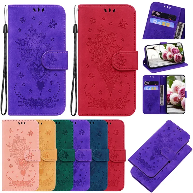 Luxury Flower Pattern Leather Wallet Flip Case on For Nothing Phone 1 Wiko Y82 Phone Cover