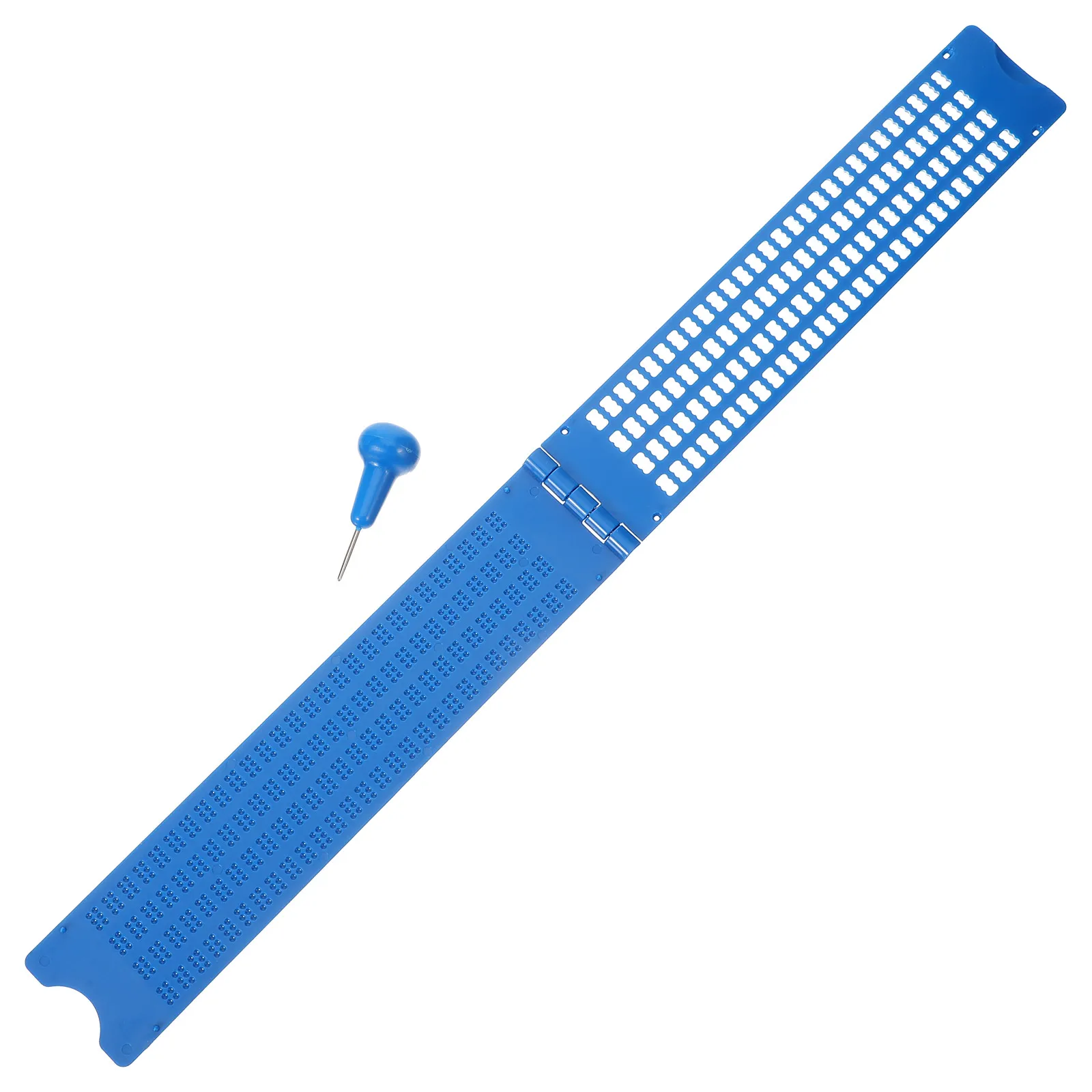 

Blue 28Cells Braille Writing Board Portable Stylus Kit Plastic Accessories School Supplies Health Care Easy for Blind