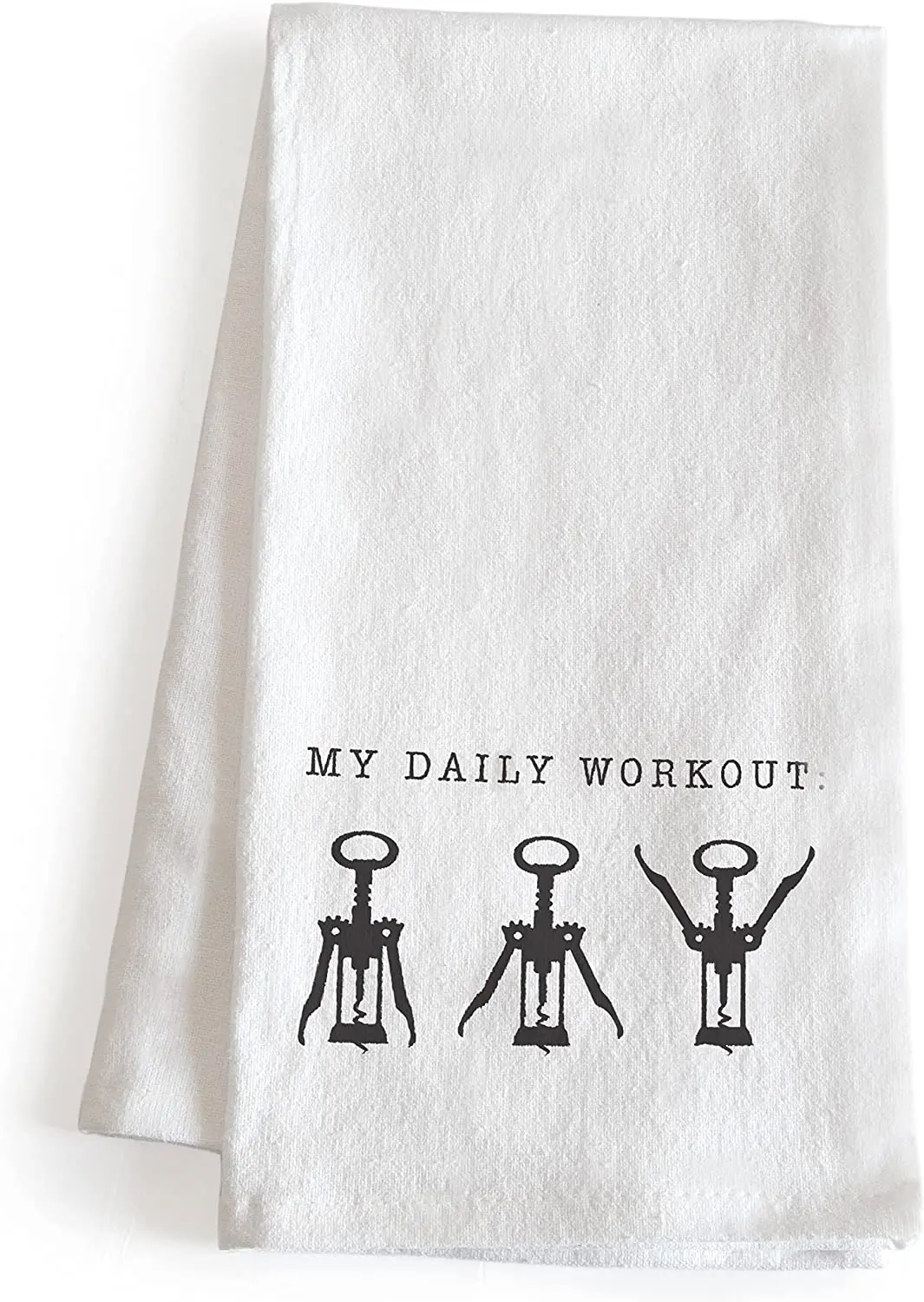 Bring joy to your kitchen with our My Daily Workout funny kitchen towel and get a quick laugh from guests; Novelty tea towels