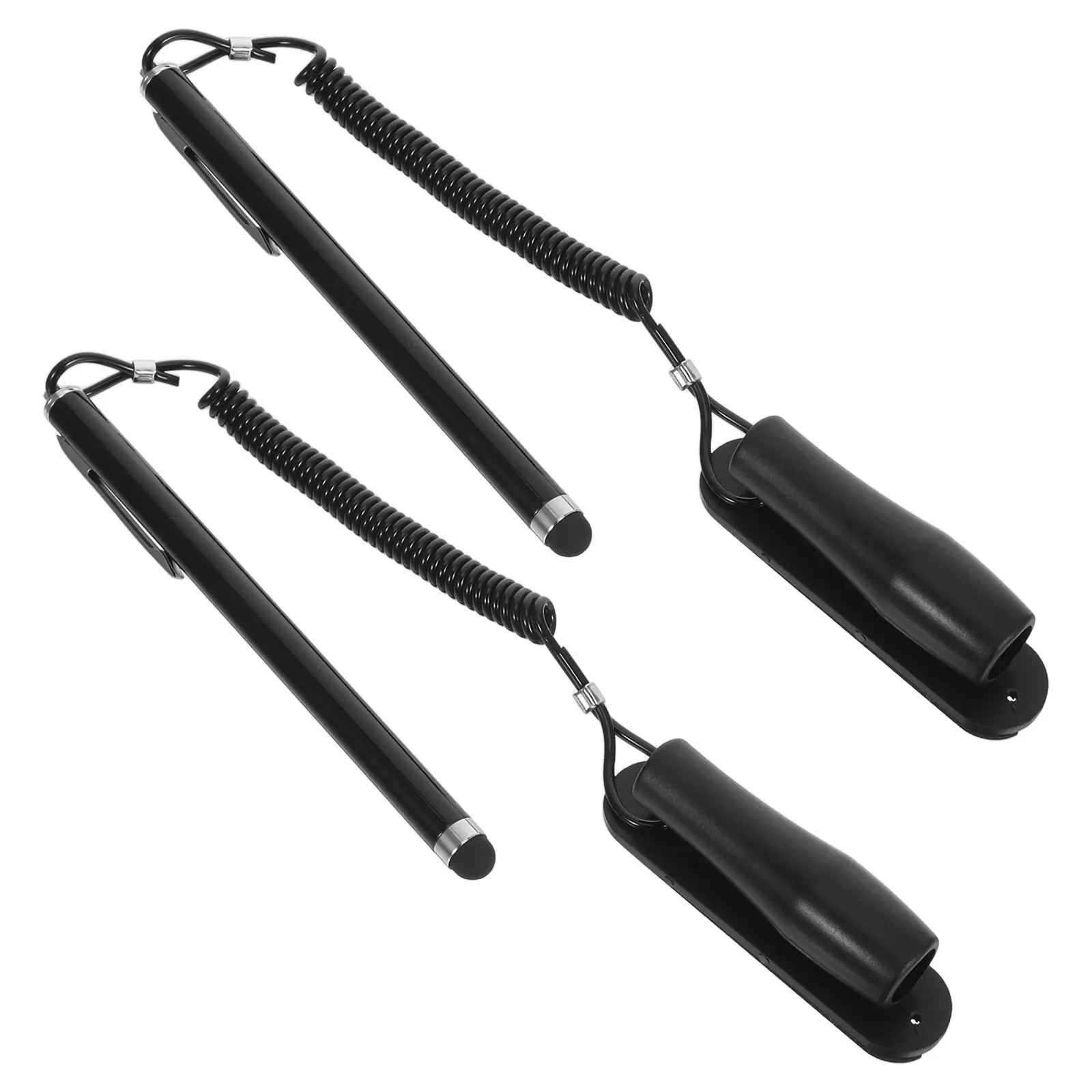 2Pcs Capacitive Stylus Pen Universal Touch Screen Pen Sensitive Fiber Tip Spring Coil Lanyard Precise Drawing Note Taking Tablet