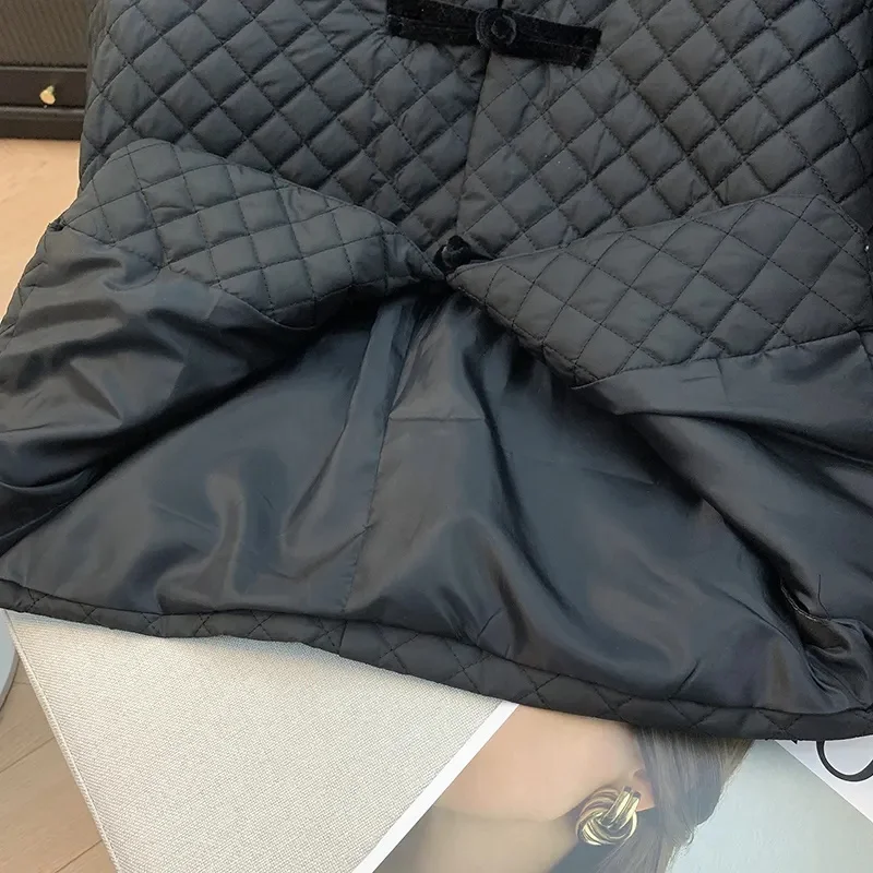 春と秋の新ファッションレトロコート綿入りジャケット気質ファッションバックルステッチ国風綿入り服