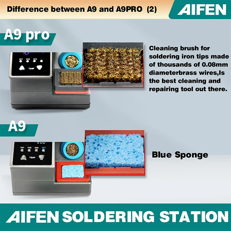 AIFEN–A9PRO Station de travail de soudage électronique,Compatible pointes de fer à souder C210 C245 C115, poignée sans plomb