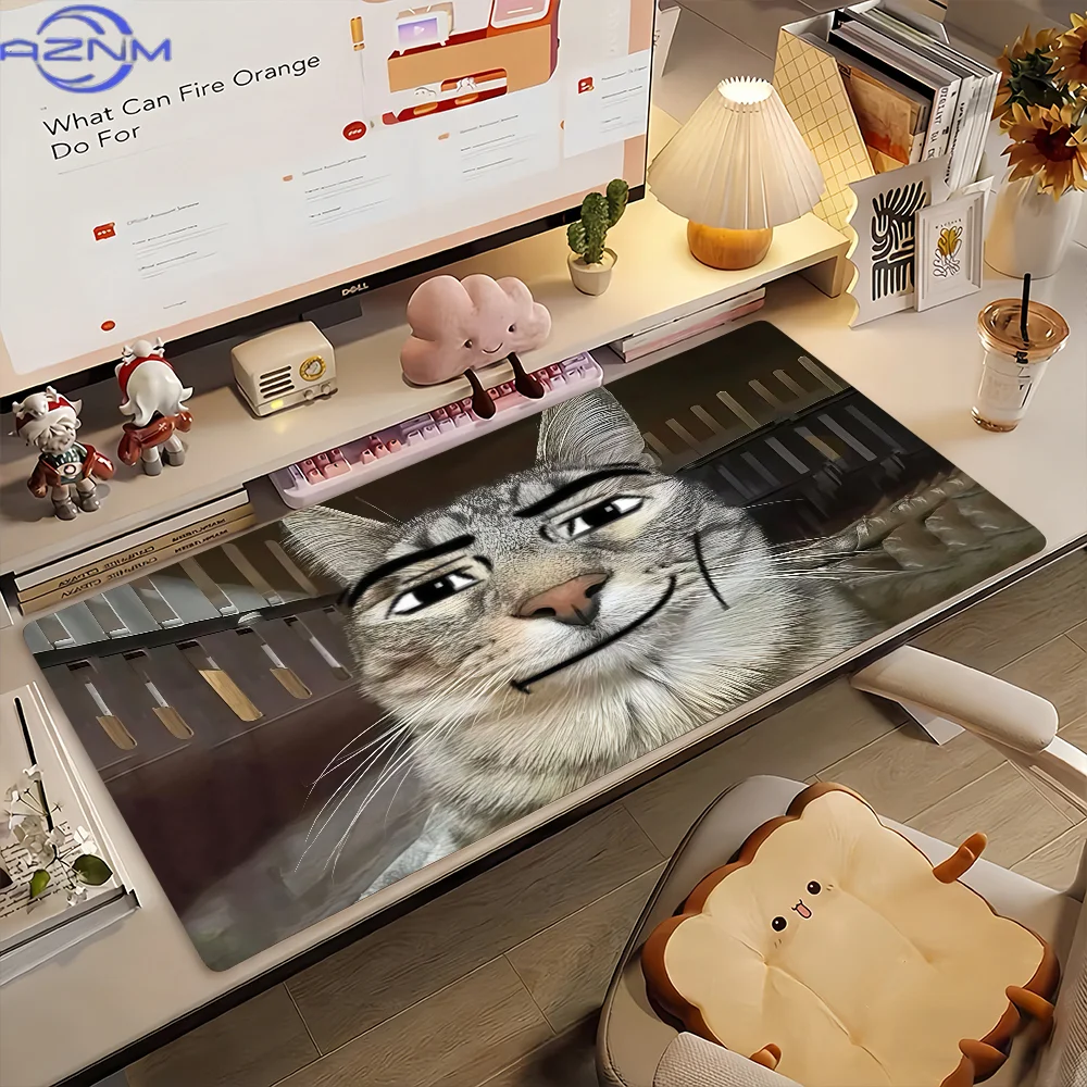 Alfombrilla de ratón divertida con diseño de gato, alfombrilla antideslizante para escritorio, accesorios para PC y portátil, te