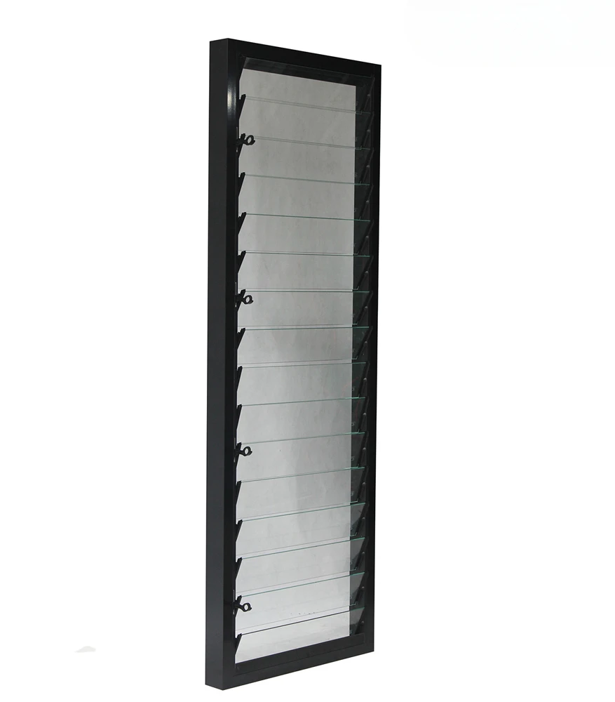 Glass Automatic smart Aluminium Louver outdoor shutters sunshade louver and waterproof blind