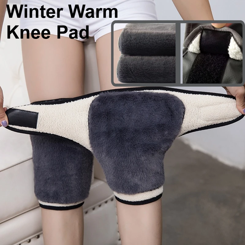 Knee Pads To Keep Warm Men and Women Elderly Thickened Fleece Paint Cover Buckle