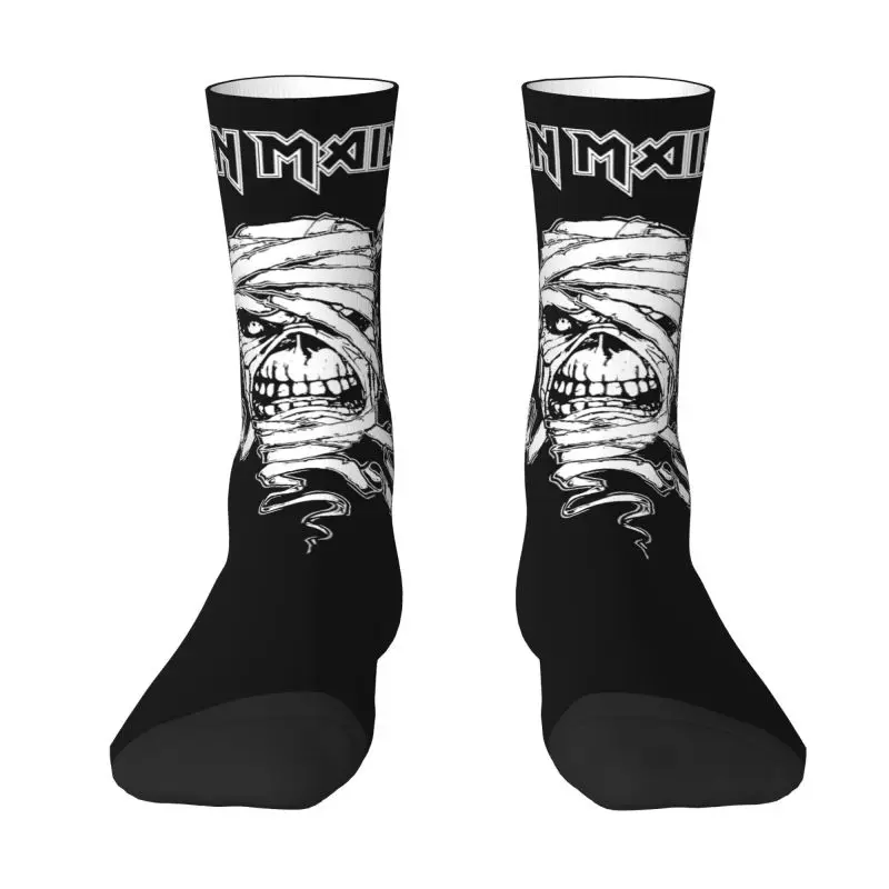 Custom Heavy Metal Maidens Pop Roll Iron Men\'s Crew Socks Unisex Fashion 3D Printed  Dress Socks