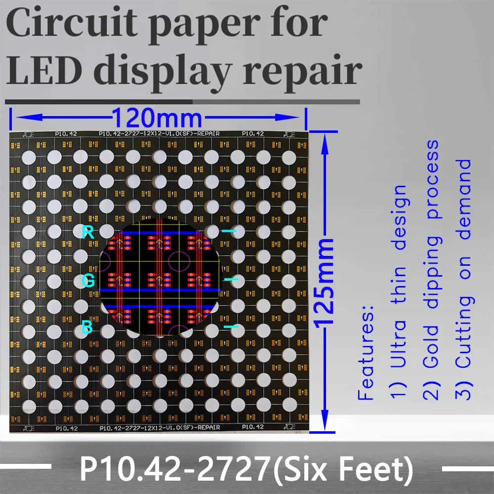 

P10.42-2727(SF) Circuit Paper，Six feet，120X125mm ,Used for repairing damaged PCB pads