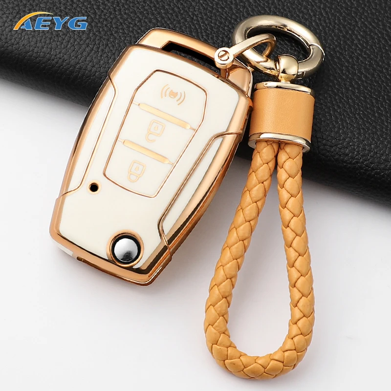 For SsangYong Kyron 2 Sanka Actyon Korando Tivoli 2020 Musso Korea TPU Car Remote Key Case Cover Shell Fob Keychain Accessories